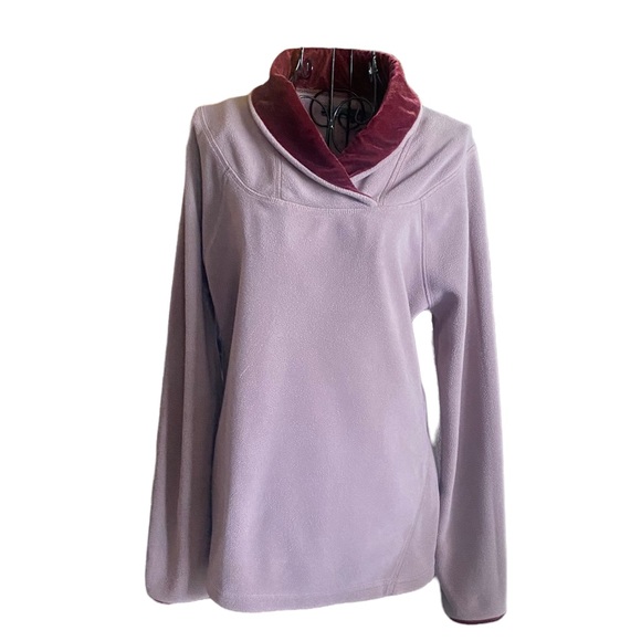 Prana Tops - Prana Womens Burgundy Fleece Pullover Sweater
Velvet Collar Inside Trim Size M